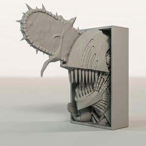 Chainsaw Man Denji Manga Nook - 3D Printed Chainsaw Devil Shelf Insert